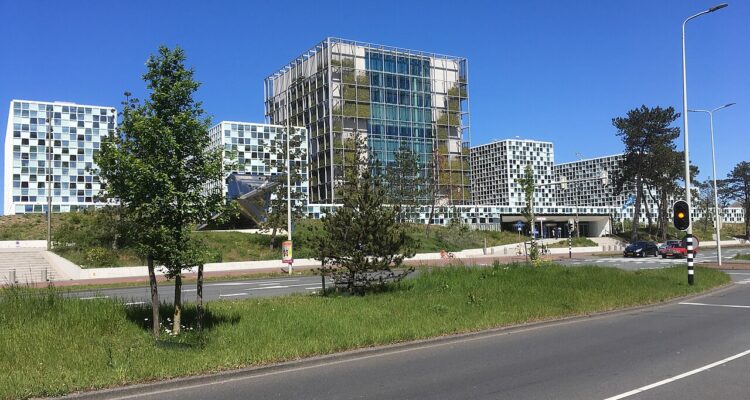 The International Criminal Court building in The Hague, photographed in May 2019.