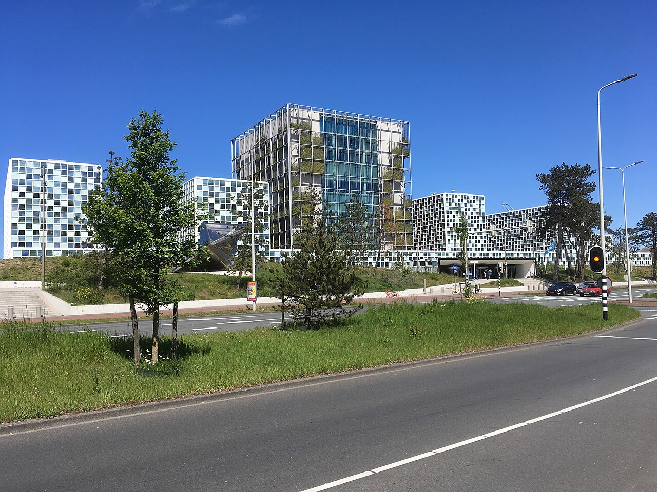 The International Criminal Court building in The Hague, photographed in May 2019.